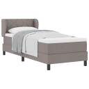  Boksmadrass med madrass Taupe 80x200 cm Stoff