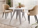 Hoban Spisebord rundt uttrekkbart 100-138 cm - Beige, hvit