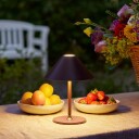 Hygge Bordlampe på batteri Ø19cm, mørkerød