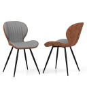 Grå spisestoler sett med 2 – polstret ergonomisk design