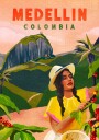 Medellin Colombia Travel Poster Plakat / 21x30cm