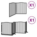 Vidaxl Hundeport Sammenleggbar 6 Paneler Svart 480 cm Poppeltre