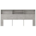 vidaXL Sengegavlskap betonggrå 220x19x103,5 cm
