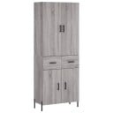 vidaXL Highboard grå sonoma 69,5x34x180 cm konstruert tre 8720845475819