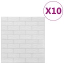 vidaXL 3D-tapet murstein selvklebende 10 stk hvit