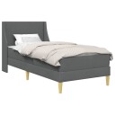 vidaXL Sengeramme med madrass med hodegjerde Grå 90 x 190 cm Polyester