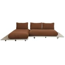 Cane line Sticks sofa m/ sjeselong Alu/umber brown