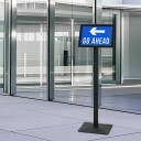  Pedestal plakatstativ sølv a4 PVC og støpejern