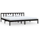 vidaXL Sengeramme svart heltre furu 200x200 cm