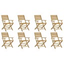  Sammenleggbare hagestoler 8 stk 54,5x61,5x86,5 cm heltre akasie 3214227