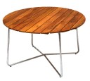 Grythyttan Stålmöbler Bord 9A 120 ubehandlet teak / varmforsinket stativ Grythyttan Stålmöbler