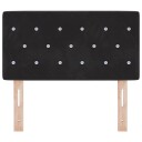  Sengegavl Krystallknapp Tuftet Svart 80 cm Fløyel
