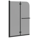 Dusjinnhegning Svart 120 x 140 cm ESG Glass og Aluminium