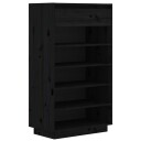vidaXL Skoskap svart 60x34x105 cm heltre furu