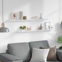 vidaXL Vegghyller 2 stk hvit 100x9x3 cm