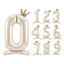 Partydeco Tallballong Stående Kremhvit Tall 8 FB126S-8-079J