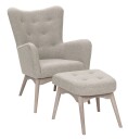 Troels Denmark Palmetto Lenestol med skammel - beige Ull   Unoliving