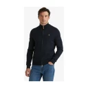 Morris Merino Zip Cardigan - Navy - S