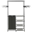 vidaXL Klesstativ stål og ikke-vevd stoff 87x44x158 cm svart