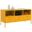  TV-benk sennepsgul 100,5x39x50,5 cm stål 843039