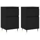 vidaXL Skjenk 2 stk svart 40x35x70 cm konstruert tre