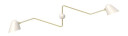TATO Beghina Dobbelt Vegglampe Hvit & Messing