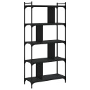  Bokhylle 5 etasjer svart 76x32x158 cm konstruert tre