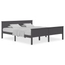 vidaXL Sengeramme grå heltre furu 200x200 cm