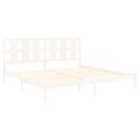 vidaXL Sengeramme hvit heltre furu 200x200 cm
