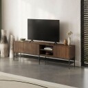 Kenvor TV benk 180 cm   Milano Walnut Wood Black Black