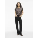 Vila Viellette S/S Satin Top - Noos - Brown - 40