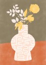 Stylized Vase With White Patterns Poster Plakat / 70x100cm