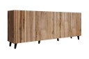 Juniskär Skjenk med oppbevaring tre 40x82x200 cm   Svart / Eik / Ribbet