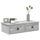  Vegghylle med skuffer grå sonoma 60x25x15 cm konstruert tre 8721158649775