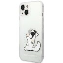 Karl Lagerfeld Frontpanelveske for iPhone 14 Plus Choupette Eat Gjennomsiktig