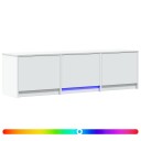  TV benk med LED med skuff Hvit 140 x 34 x 40 cm Konstruert tre
