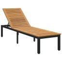 solstol svart 200x55x35 cm solid akasietre
