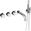 Vola Badekartermostat 5411C-071 Med Hånddusj Børstet Krom 160mm