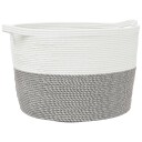  Skittentøyskurv grå og hvit Ø60x36 cm bomull 8721012086906