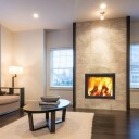 M-Design Interra 74 svart gasspeis med et glass - rett vegg