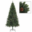 vidaXL Kunstig juletre med LED og kulesett og kongler 180 cm