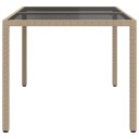 vidaXL Hagebord 150x90x75 cm herdet glass og polyrotting Beige
