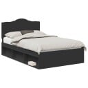  Sengestamme med hodegjerde Svart 120 x 190 cm Massiv furu