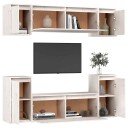 vidaXL TV-benker 6 stk hvit heltre furu