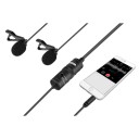 Boya BY-M1DM Dobbel Lavaliermikrofon med 3,5 mm Jack for Podcast og Intervjuer