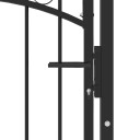 vidaXL Hageport med buet topp stål 100x175 cm svart