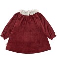 Konges Sløjd Kjole   Velur   Venola   Rød Dahlia   Konges Sløjd   7 8 år (122 128)   Kjole Bordeaux Hvit