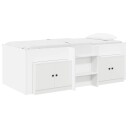  Loft Seng Ramme med Skap med lagring 3 pcs Hvit Konstruert tre