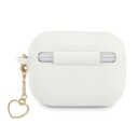Guess Guaplschsh Airpods Pro Cover Biały/White Silicone Charm Heart Collection