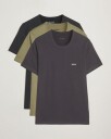 Boss BLACK 3 Pack Crew Neck T Shirt Grey/Green/Black